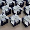 кубическая бонбоньерка с двойным бантом