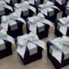 кубическая бонбоньерка с двойным бантом
