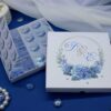 "Голубая гортензия" пригласительные акриловые
