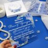 "Голубая гортензия" пригласительные акриловые